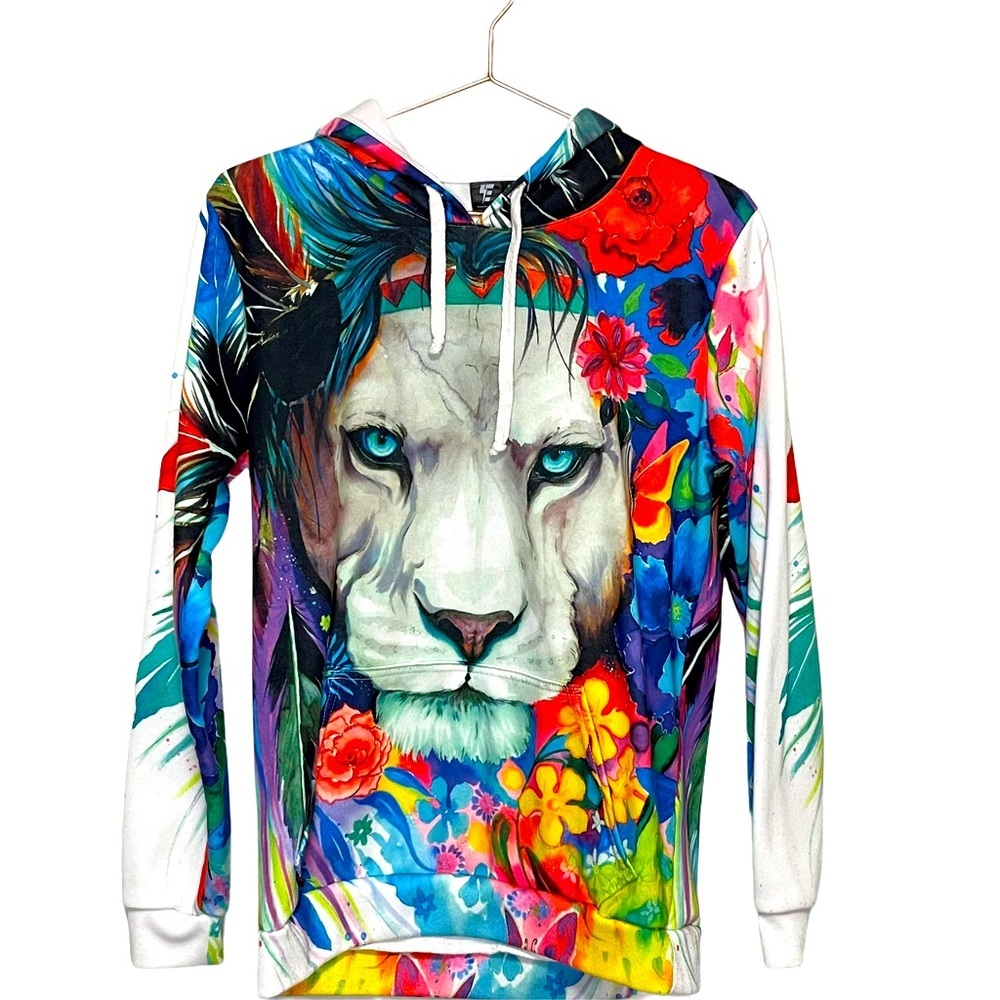 King of Lions Unisex Hoodie Electrothreads Small